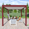 Pergola bioclimatique autoportante en alu Rouge Basque – 3 x 4 m – 12 m² - avec store 4 m Blanc - Ombréa