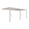 Pergola bioclimatique adossée en alu Blanc – 3 x 6 m – 18 m² - Lame orientables manuellement - Ombréa