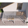 Pergola bioclimatique adossée en alu Blanc – 3 x 6 m – 18 m² - Lame orientables manuellement - Ombréa