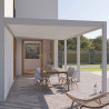 Pergola bioclimatique adossée en alu Blanc – 3 x 6 m – 18 m² - Lame orientables manuellement - Ombréa