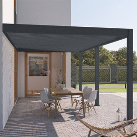 Pergola bioclimatique Ombréa adossée 3x6M - Anthracite