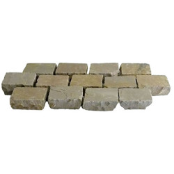 Pavé en pierre naturelle grés Kandla multicolore 14 x 14 x 5/7 cm