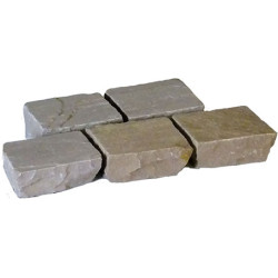 Pavé en pierre naturelle grés Kandla multicolore 14 x 14 x 5/7 cm
