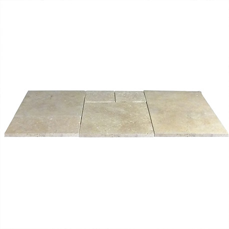 Dalles en pierre naturelle travertin ép. 2 cm, module de 0,74 m2 Dalles en pierre naturelle travertin ép. 2 cm, module de 0,74 m2