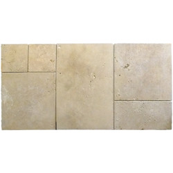 Dalles en pierre naturelle travertin ép. 2 cm, module de 0,74 m2