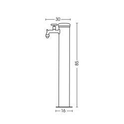 Fontaine de jardin Rimini avec 2 robinets rosace en acier – 16 x 30 x 85 - Rouille