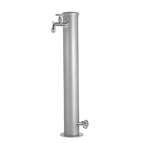 Fontaine de jardin Rimini avec 2 robinets rosace en acier – 16 x 30 x 85 – Aluminium