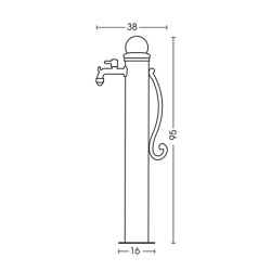 Fontaine de jardin Amelia en acier avec anse – 16 x 30 x 95 - Ivoire