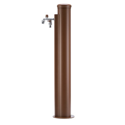 Fontaine de jardin Caronte en acier - robinet double sortie et tuyau d’arrosage 10 m – 17 x 27 x 94 cm - Rouille