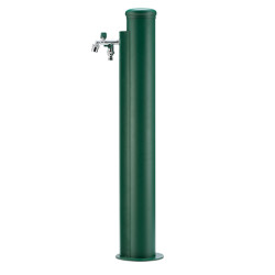 Fontaine de jardin Caronte en acier - robinet double sortie et tuyau d’arrosage 10 m – 17 x 27 x 94 cm - Vert