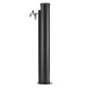 Fontaine de jardin Caronte en acier - robinet double sortie et tuyau d’arrosage 10 m – 17 x 27 x 94 cm - Anthracite