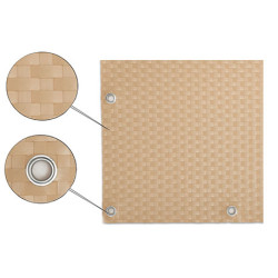 Brise-vue en résine tressée avec œillets métalliques - L. 300 x H.90 cm – Beige