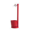 Fontaine de jardin Catane en acier avec robinet double sortie – 27 x 30 x 88 cm - Rouge