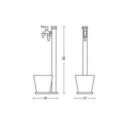 Fontaine de jardin Catane en acier avec robinet double sortie – 27 x 30 x 88 cm - Rouille