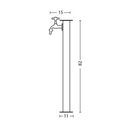 Fontaine de jardin Cefalu en acier avec robinet – 11 x 15 x 82 cm - Aluminium