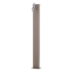 Fontaine de jardin Cefalu en acier avec robinet – 11 x 15 x 82 cm - Taupe