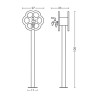 Fontaine de jardin Favara avec support tuyau et 2 robinets – 27 x 23 x 105 cm - Rouille