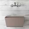 Fontaine de jardin murale Maucini en acier avec vasque et mitigeur – 45 x 29 x 21 cm - Taupe