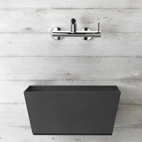 Fontaine de jardin murale Maucini en acier avec vasque et mitigeur – 45 x 29 x 21 cm - Anthracite Fontaine de jardin murale Maucini en acier avec vasque et mitigeur – 45 x 29 x 21 cm - Anthracite