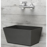 Fontaine de jardin murale Maucini en acier avec vasque et mitigeur – 45 x 29 x 21 cm - Anthracite