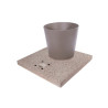 Socle en grain de ciment avec seau pour fontaines de jardin en acier – 40 x 40 x 5 cm - Vert
