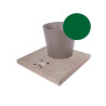 Socle en grain de ciment avec seau pour fontaines de jardin en acier – 40 x 40 x 5 cm - Vert