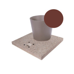 Socle en grain de ciment avec seau pour fontaines de jardin en acier – 40 x 40 x 5 cm - Rouille