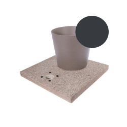 Socle en grain de ciment avec seau pour fontaines de jardin en acier – 40 x 40 x 5 cm - Anthracite