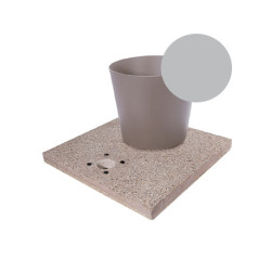 Socle en grain de ciment avec seau pour fontaines de jardin en acier – 40 x 40 x 5 cm – Aluminium