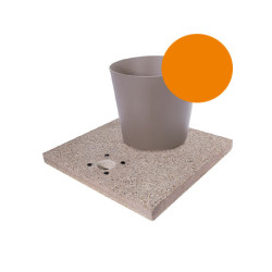 Socle en grain de ciment avec seau pour fontaines de jardin en acier – 40 x 40 x 5 cm – Orange