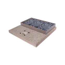 Socle de fontaine en ciment avec récipient pour galets – 40 x 40 x 5 cm -Vert 