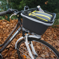 Support panier pour vélo + panier Kajo 15L en polypropylène – Gris / Gris souris