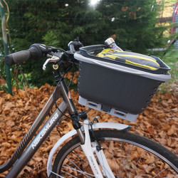 Support panier pour vélo + panier Kajo 15L en polypropylène – Gris / Gris souris