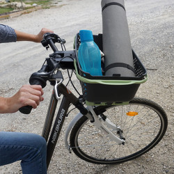 Support panier pour vélo + panier Kajo 15L en polypropylène – Vert Olive / Vert Amande