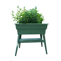 Jardinière Calipso Combi en polypropylène 40 L - Vert Olive/Vert Amande – 81 x 39 x 100 cm