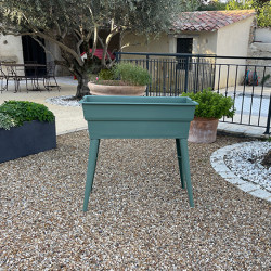 Jardinière Calipso Maxi Basic en polypropylène 40 L - Vert Olive/Vert Amande – 81 x 39 x 80 cm