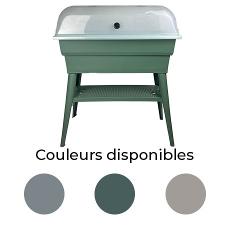 Jardinière Calipso Combi en polypropylène 40 L - Vert Olive/Vert Amande – 81 x 39 x 100 cm