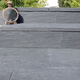 Dalle de terrasse en pierre reconstituée 60 x 40 x 4 cm schiste