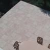 Dalle de terrasse en pierre reconstituée ep. 2,5 cm blanc nuancé, module de 1,15 m2