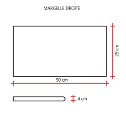 Margelle en pierre reconstituée plate droite 50 x 25 x 4 cm camel nuancé