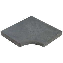 Margelle en pierre reconstituée plate angle rentrant 25 x 25 x 4 cm gris anthracite