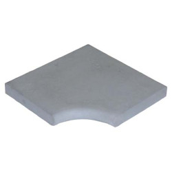 Margelle en pierre reconstituée plate angle rentrant 25 x 25 x 4 cm gris clair