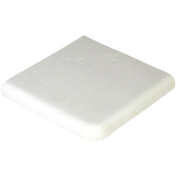 Margelle en pierre reconstituée plate angle sortant 25 x 25 x 4 cm blanc