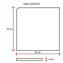 Margelle en pierre reconstituée plate angle sortant 25 x 25 x 4 cm blanc
