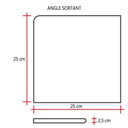 Margelle en pierre reconstituée plate angle sortant 25 x 25 x 2,5 cm gris anthracite