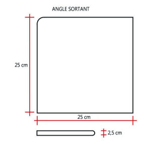 Margelle en pierre reconstituée plate angle sortant 25 x 25 x 2,5 cm camel