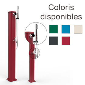 Douche solaire de jardin en alu avec réservoir d’eau de 17,5L – 18,5 x 20 x 115 cm – 9 coloris