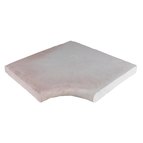 Margelle en pierre reconstituée plate angle rentrant 33 x 33 x 4 cm blanc nuancé