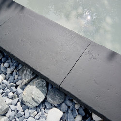 Margelle en pierre reconstituée plate courbe 47 x 33 x 4 cm gris anthracite