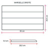 Margelle en pierre reconstituée droite aspect bois 50 x 29,5 x 3,5 cm